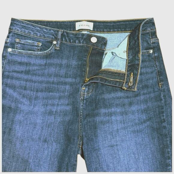 Frame Women's Raw Crop Mini Bootcut Jeans Aspire Raw After Mid Wash Size 32 - Picture 3 of 8